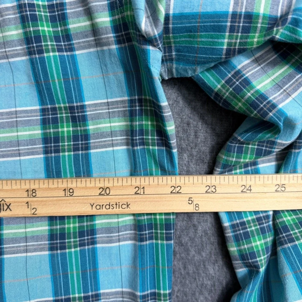 J.Crew Button Down Mens M Blue Summer Plaid Shirt Fit Cotton Long Sleeve